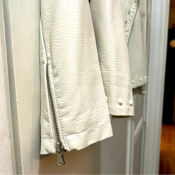 Point Zero Cream Leather Jacket with Studs - Picture 4 of 7